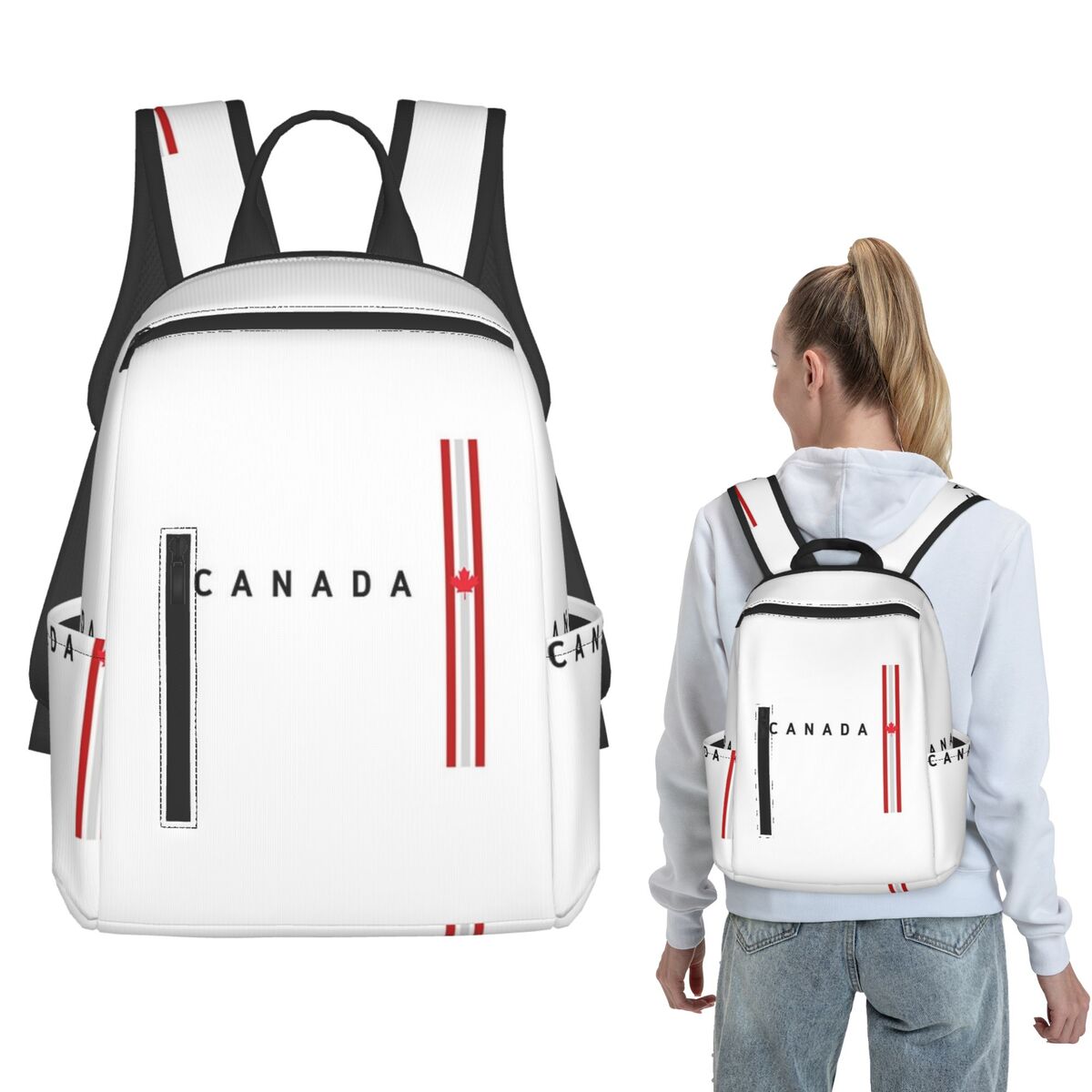 Women Bags Canada - Plecak z flagą Kanady, kultura narodowa,