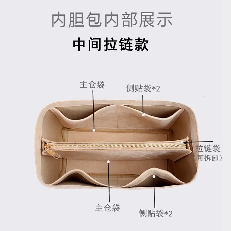 Women'S Kipling Bags - Organizer do torebki z filcu, wkładka,
