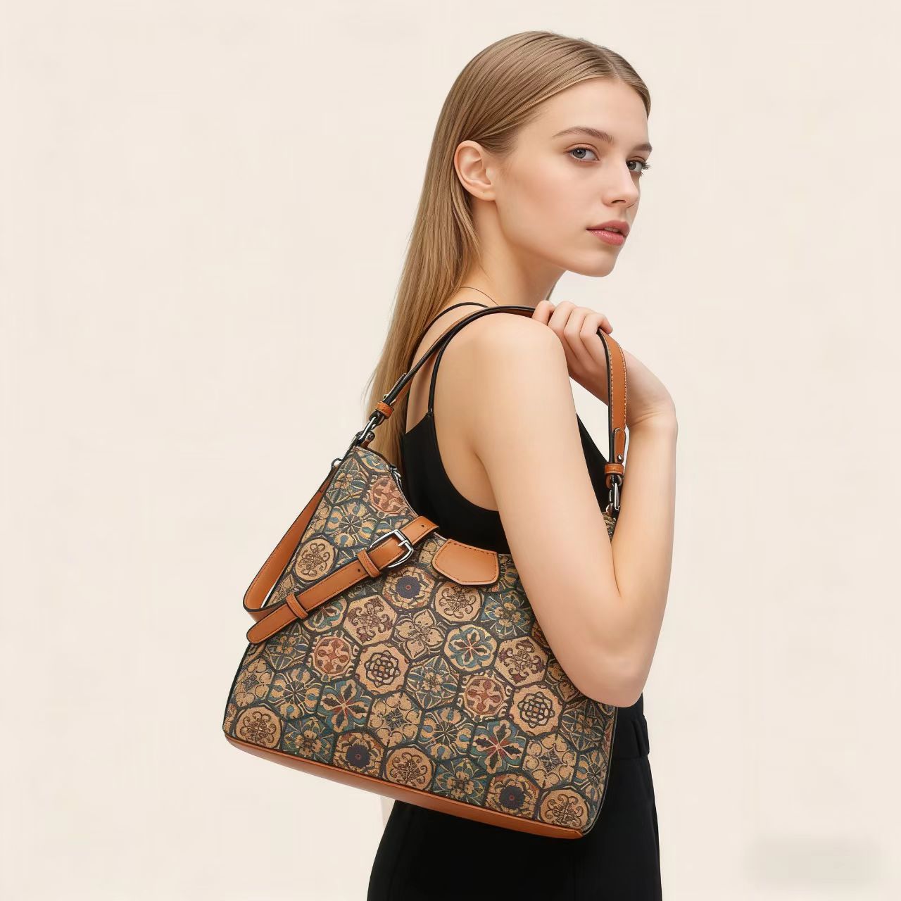 Women'S Kipling Bags - Retro Wieloelementowy Nadruk Etniczny Styl Korkowa
