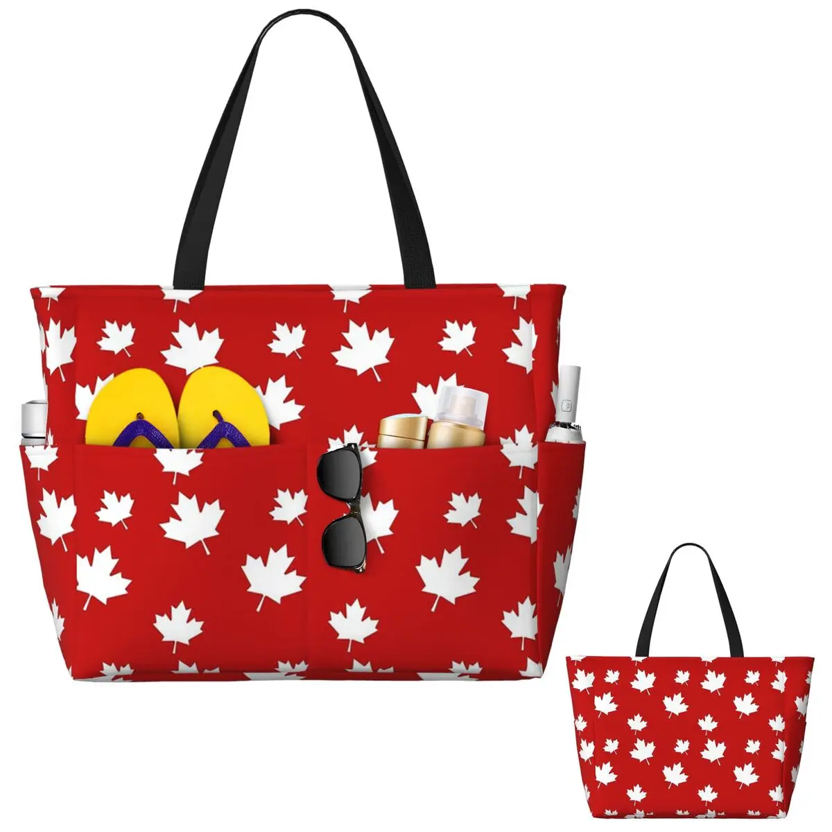Women Bags Canada - Torba plażowa z motywem kanadyjskiej flagi