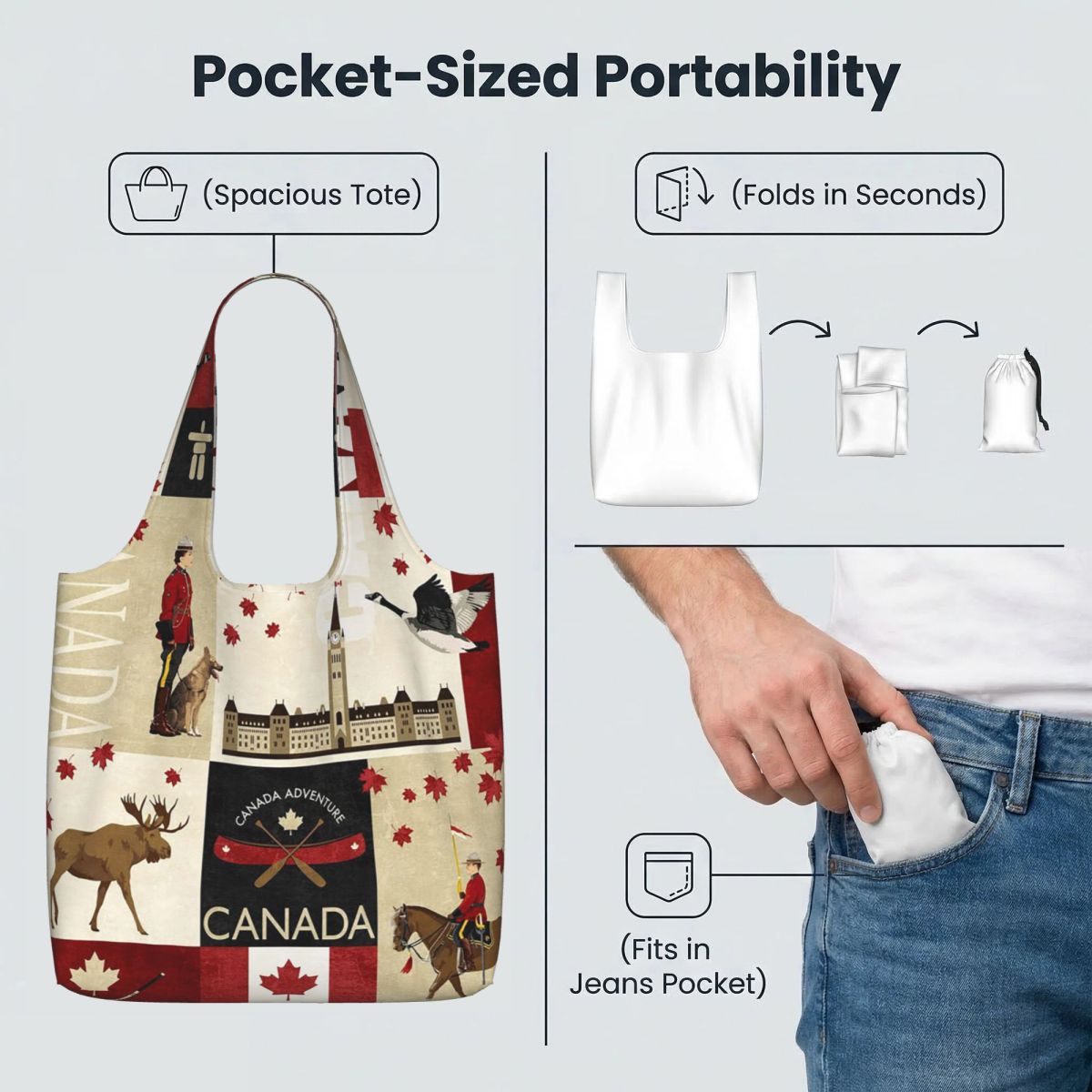 Torba na zakupy z flagą Kanady – Women Bags Canada recenzja i cena