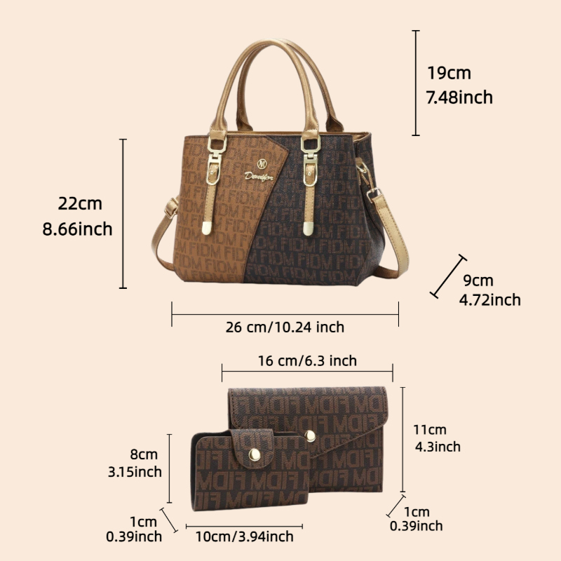 3-częściowy zestaw torebek dam – Women Bags Leather recenzja i cena